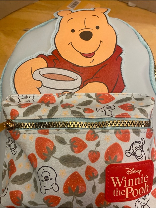 Disney Light Blue Winnie the Pooh Mini Backpack with Orange Accents